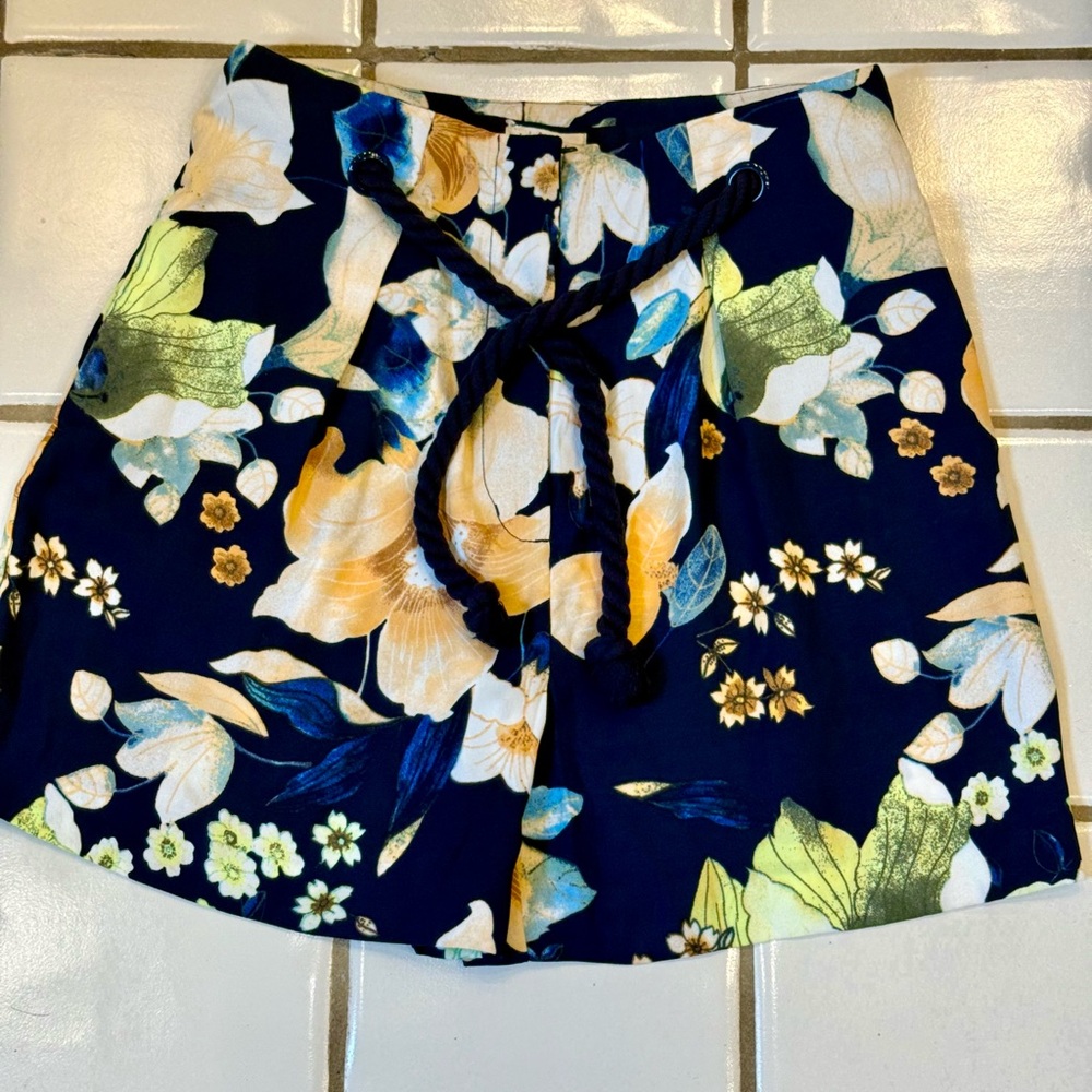 Tribal Navy Floral Shorts